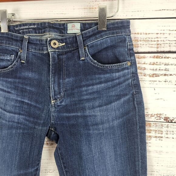 AG Adriano Goldschmied The Legging Ankle Jeans 26R Womens Low Rise Dark Wash - Picture 3 of 11